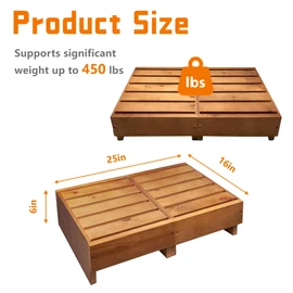 Wooden Step Stool 6” Height, Step Stools for Bed, Bed Steps for High Beds for Adults and Elderly, Step Stool for Bedroom, Kitchen, Living Room, Oak