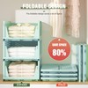 Neprock Closet Organizer, 4 Pack Stackable Storage Bins for Closet