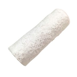 10 Yards Christmas Snowflake Tulle Roll Glitter Organza Snowflake Gauze Xmas Wrapping Ribbon for Christmas Decor Table Runner(15cm,White)