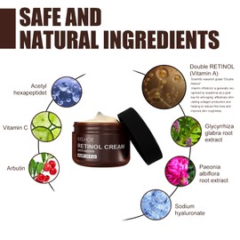 Retinol Gesichtscreme, Retinol Anti Aging Creme, Retinol Feuchtigkeitscreme, Retinol Lift Creme, Retinol-Creme Mit Hyaluronsäure, Strafft Und Hellt Den Hautton Auf (30g)