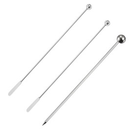 2 Pieces Swizzle Sticks, 1 Piece Fruit Needle, Coffee Stirrer, Cocktail Stirrer, Drink Stirrer, Hot Drink Stirrer, Metal Cocktail Stick