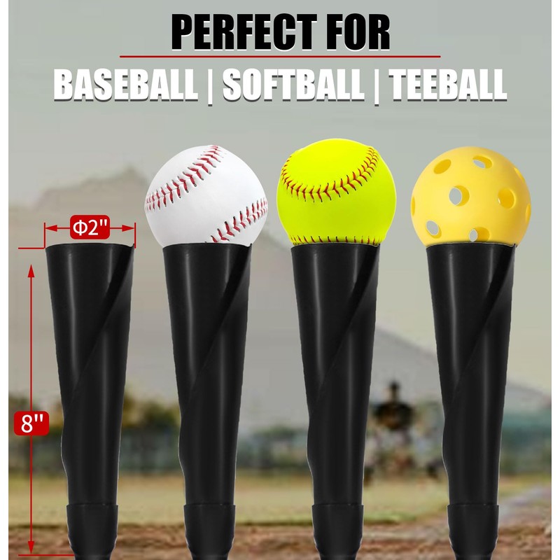 LOMGWAYS Baseball/Softball Batting Tee-Adjusts from 23"-36", Premium Portable Baseball tee