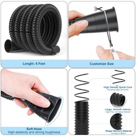 MyLifeUNIT Washing Machine Drain Hose Extension Kit, Universal Washer Drain Hose Fit All Drain Hose, 6.9 Feet (Black)