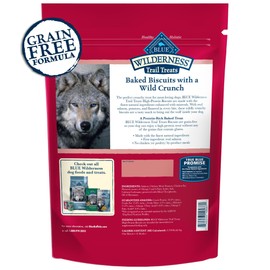 Blue Buffalo Wilderness Trail Treats Crunchy Dog Biscuits, Grain-Free and High-Protein Dog Treats Made with Natural Ingredients, Salmon Recipe 24-oz Bag