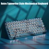 TISHLED Typewriter Keyboard Wireless 2.4GHz/Bluetooth/USB-C Wired Mechanical Gaming Keyboard Warm