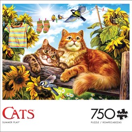 Buffalo Games - Nadia Strelkina - Summer Play - 750 Piece Jigsaw Puzzle for Adults Challenging Puzzle Perfect for Game Nights - Finished Puzzle Size is 24.00 x 18.00