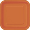 Unique 32240 7" Square Dessert Plates | Pumpkin Orange Color