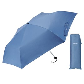 Waterfront U355-0906BL1-B3 Folding Umbrella, CiRiC Series, Poke Flat 2.0 Fold, Jay Blue, 21.7 inches (55 cm), Original Fabric with Sustainable Materials, Lightweight, Approx. 5.1 oz (145 g), Super