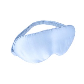 COLLBATH Natural Silk Blindfold Adjustable Sleep Eye Mask Light Blue Comfortable Shading Eye Patch for Home Travel Camping and Business Trips