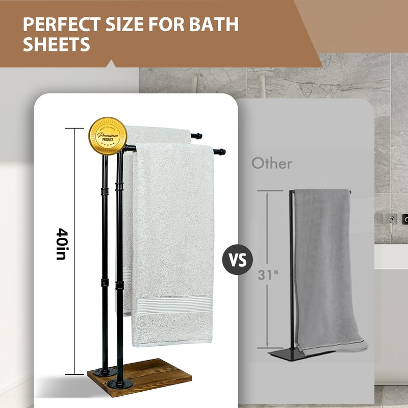 40 Inch Free Standing Towel Rack for Bathroom