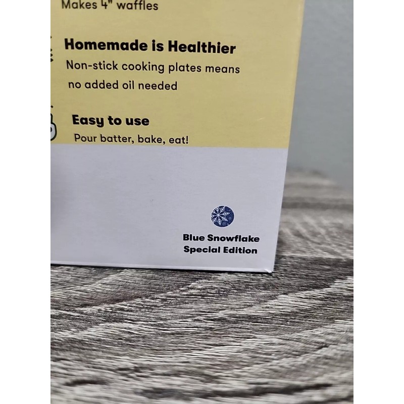 BELLA BLUE SNOWFLAKE MINI 4" WAFFLE MAKER SPECIAL EDITION NEW