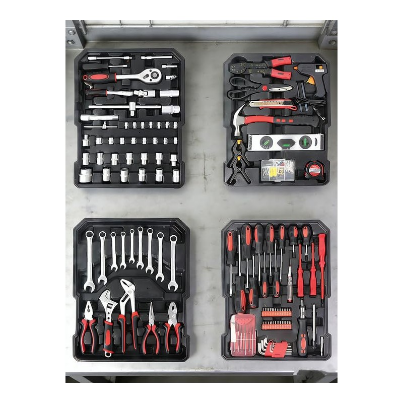 Arcwares 799pcs Aluminum Trolley Case Tool Set Silver, House Repair