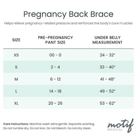 Pregnancy Back Brace - Motif support band for bump support - Size: XL