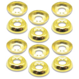 Pack of 200 Electro Brass Surface Screw Cup Washers Size No. 8 Countersunk Screw Surface Finishing Cup Washers for Gauge Size 8 Small Screw Cup Washer.