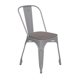 Flash Furniture Metal Colorful Restaurant Chair, 20" Dx18 Wx33 H, Silver/Gray