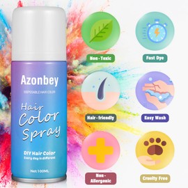 Azonbey Hair Color,Temporary Hair Color Spray,Hair Wax Dye Pomades,Washable Hair Coloring Natural Hair Strong Style Gel Cream Hair Dye for Party,Hollowen,Cosplay (Blue, Med)