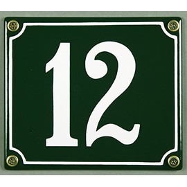 Buddel Bini Enamel House Weatherproof Green 12 12 x 14 CM; Available immediately Enamel House Number