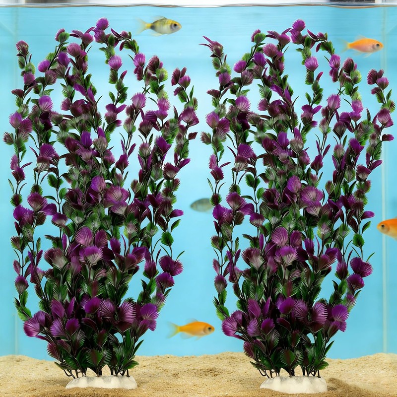 Large 25.6 inch Aquarium Plants 2 Pcs Tall Artificial Water