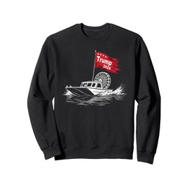 Airboat Captain Trump Supporter Flag Swamp Boat Patriotic Sweatshirt