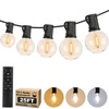 25FT LED Outdoor String Lights with 3 Color Lights, Dimmable
