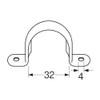 SANEI R61-5S-25 Piping Parts Stainless Steel Saddle Band for Fixing