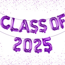 KatchOn, Purple Class of 2025 Balloons - 16 Inch | Graduation Balloons for Grad Decorations Class of 2025 | Purple Graduation Decorations 2025