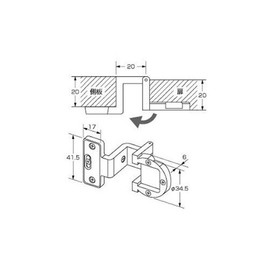 High Logic P-555 Angle Hinges, GB Color, 0.8 x 0.8 inches (20 x 20 mm)