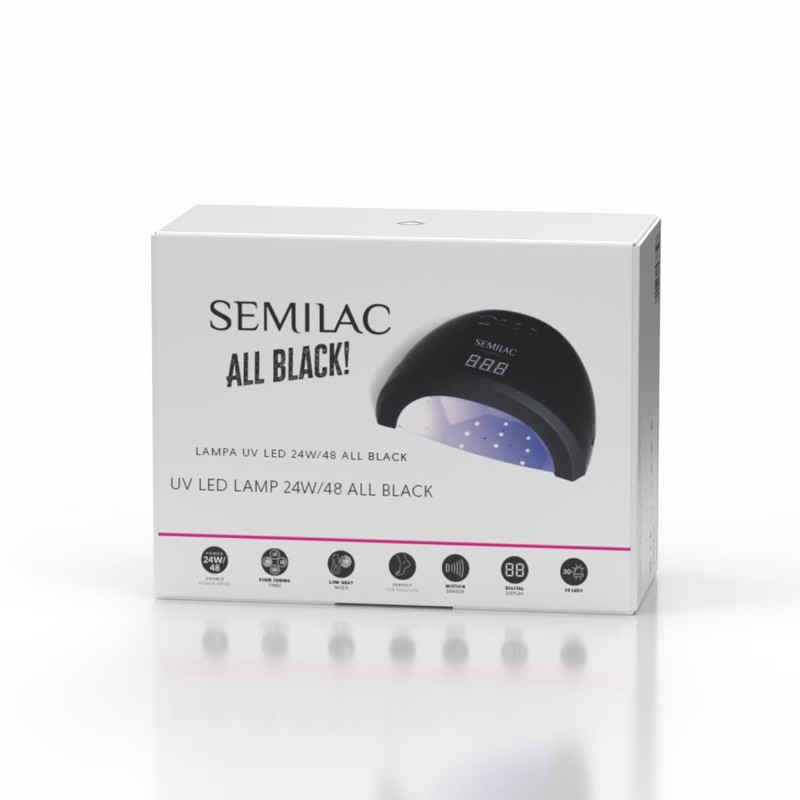 Semilac UV LED Lamp 24W/48W All Black - Nail Lamp