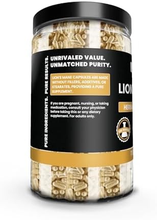 PURE ORIGINAL INGREDIENTS Melena De León (730 Cápsulas) Sin Rellenos De Magnesio O Arroz, Siempre Pura, Verificado En Laboratorio