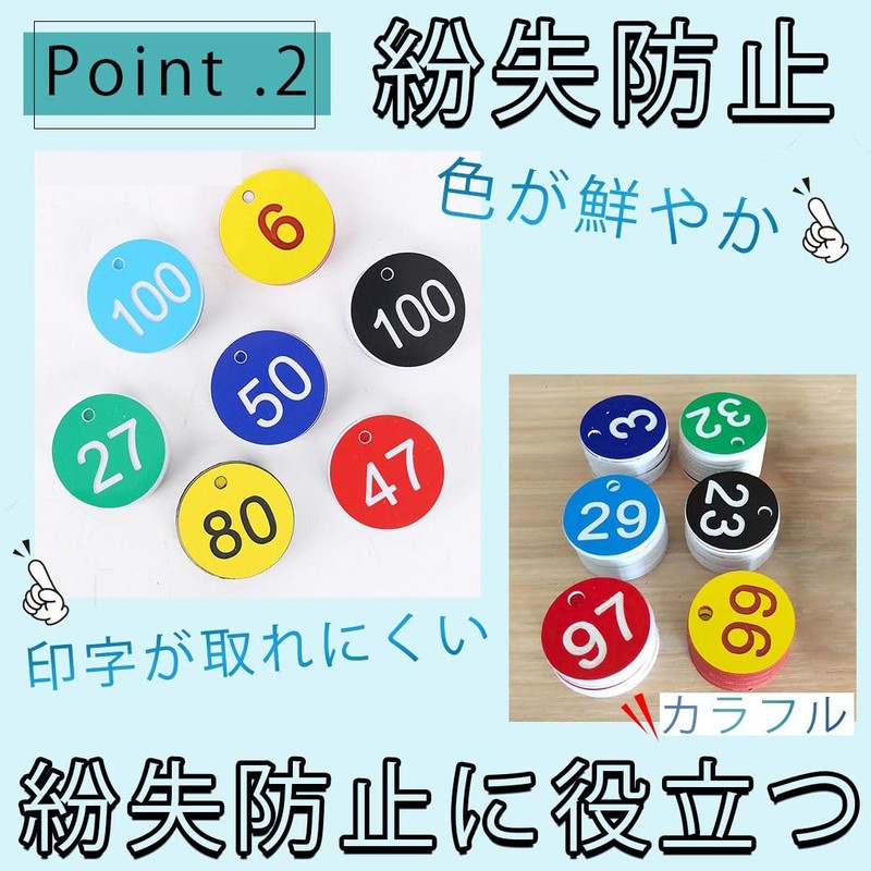 TOMMYFIELD Plastic Locker Key Band Tag Carabiner 1-100 Green