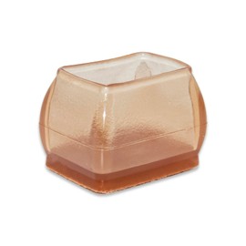 Flyshop Furniture Chair Leg Caps 16PCS Anti-Scratch TPR Hardwood Floor Protectors with Felt Pads, Reduce Noise, Rectangle, Fit 1-1/2" to 2" x 1" to 1-1/2" (L x W), Brown