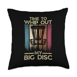Funny Disc Golf Art For Men Women Flying Disc Sport Players Throw Pillow