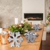 Bucherry 3 Pcs Christmas Wooden Snowflake Decor Rustic Winter Snowflake