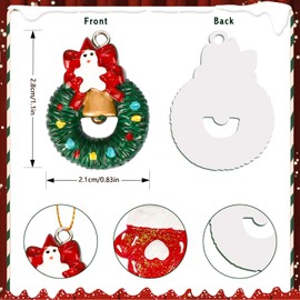 Qpout 30pcs Mini Christmas Tree Ornaments with Gold Embroidery Thread, Resin Christmas Tree Decorations Small Clause Charms Xmas Sets for Holiday Christmas Hanging Decor