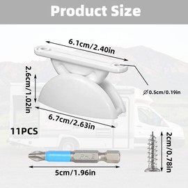 YIZWINS Pack of 2 Door Stops Caravan Door Holder Door Stop Motorhome with 8 Stainless Steel Screws White Door Lock Caravan Door Holder Door Stopper for Caravan, Boat, Camping Accessories