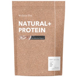 Wellnist Pro NATURAL+ PROTEIN Natural Soy Protein, Cafe Mocha, 17.6 oz (500 g), Made in Japan, Training, Health, Beauty