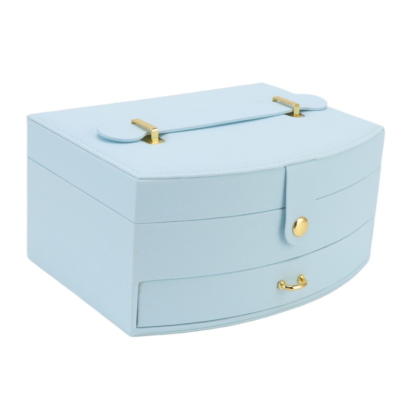 Travel Jewelry Case Portable 2 Layers PU Leather Jewelry Storage