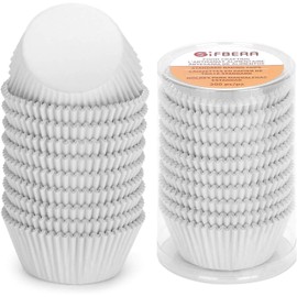 Gifbera White Metallic Foil Cupcake Liners Standard Size Baking Cups, 200-Count