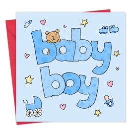Twizler New Baby Boy Card - Blue Baby Boy Card - Baby Shower Card - New Mum Card - New Dad Card - Congratulations New Baby Card - New Parents Card
