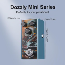 Dozzly Crunch Distortion Pedal Mini Guitar Effects Pedal True Bypass for Electric Guitar