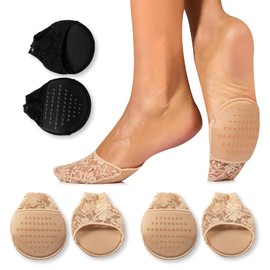 SGERUFZ 3 Paar rutschfeste, atmungsaktive Socken für Absätze und Turnschuhe - Zeheneinlagen, Vorfußpolster, Zehensocken, Komfort-Halbsocken und Einlagen für hochhackige Schuhe