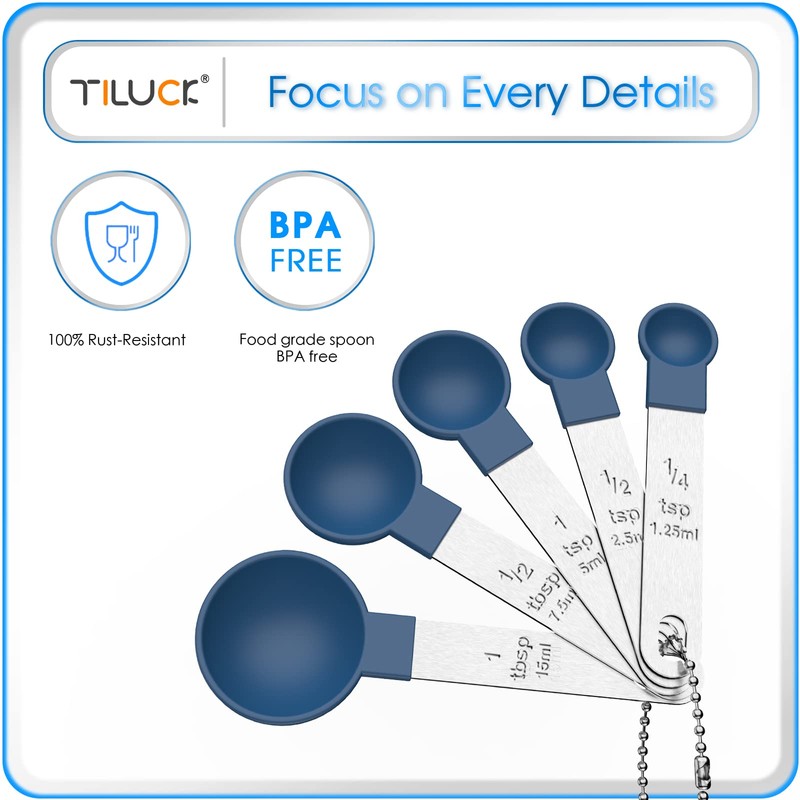 TILUCK Measuring Cups & Spoons Set, Stackable Cups and Spoons,