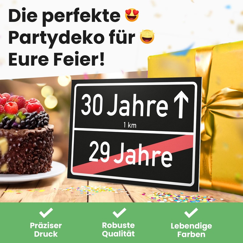 DankeDir! 30 Years (29 Years Over) Black Place Sign -