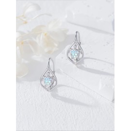 Dorunmo Sea Turtle Earrings 925 Sterling Silver Turtle Moonstone Leverback Earrings Ocean Beach Hawaiian Earrings Jewelry Gifts for Turtles Lover Birthday Christmas