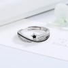 IMINI Dainty Stars Rings for Women Girls Silver Plated Cubic