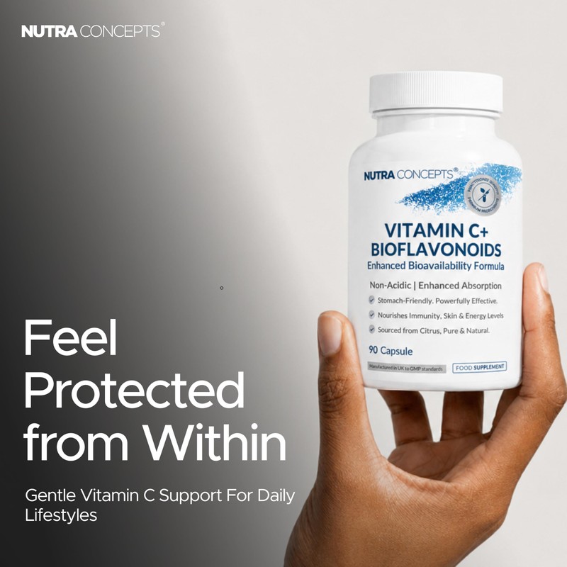 Nutraconcepts Vitamin C+ Bioflavonoids - 90 Vegan Capsules - Supports