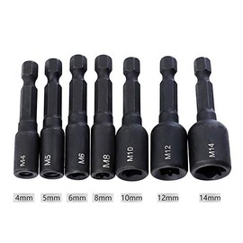 ExcLent 7pcs M4-M14 1/4" Hex Shank M4-M14 Tap Adapter for Electric Drill