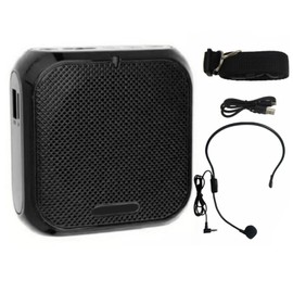 Wired Voice Amplifier Professional Mini Lightweight Microphone Amplifier with Lavalier Lapel Mic for Teacher Black
