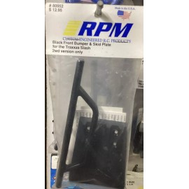Rpm #80952 Blk Front Bumper Skid Plate Traxx Slash 2wd