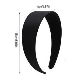 2 PCS 4cm Wide Headband, Black Wide Headband Hair Jewelry for Women Girls, Elegant Accessory for Any Occasion(Black)